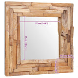 Decorative Mirror Teak 60x60 cm Square 244562