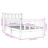 Bed Frame without Mattress Small Single Solid Wood 3101113