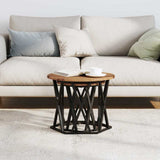 Side Table 2 pcs Reclaimed Wood Engineered Wood and Steel 868247
