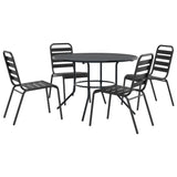 Stackable Garden Chair Set 5 pcs Anthracite Powder-coated Steel 3283766