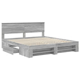 Bed Frame Grey Sonoma 180 x 200 cm Engineered Wood 3408737