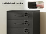 Three Drawer Wood-Effect Filing Cabinet - Black T3398P425019