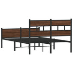 ZNTS Bed Frame without Mattress Brown Oak 120x200 cm Engineered Wood 4017342