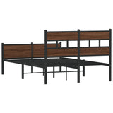 ZNTS Bed Frame without Mattress Brown Oak 120x200 cm Engineered Wood 4017342