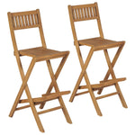 Folding Outdoor Bar Stools 2 pcs Solid Teak Wood 43806