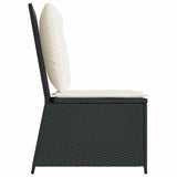 Garden Sofa with Cushion Black and Cream White Poly Rattan 3394476
