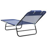 Folding Sun Lounger Folding 2 pcs Navy Blue 182 x 55 x 85.5 cm 42003159