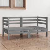 Garden 2-Seater Sofa Grey Solid Pinewood 3082389