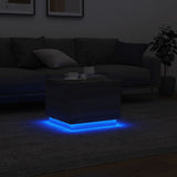 ZNTS Coffee Table with LED Lights Grey Sonoma 50x50x40 cm 839873