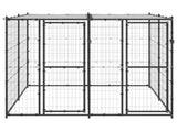 Outdoor Dog Kennel Steel with Roof 4.84 m 3082249
