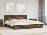 Bed Frame with Drawer Smoked Oak 180 x 200 cm Engineered Wood 3409619
