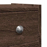 Narrow Bathroom Cupboard with Wheels Brown Oak Engineered Wood 855292