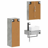 Bathroom Furniture Set 4 pcs Concrete Grey 3407402
