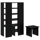 Shoe Cabinet with Shelf 2 pcs Black Oak Engineered Wood 8000381