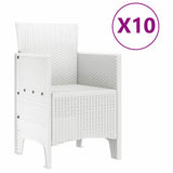 Garden Dining Set 11 pcs White Polt rattan 3378602
