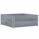 Pallet Collars 2 pcs Grey 100x100 cm Solid Wood Pine 4010291