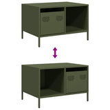 Coffee Table Olive Green 68.5x50x43.5 cm Cold-rolled Steel 851284