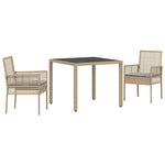 Garden Dining Set 3 pcs Beige Poly rattan 3334879