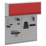 Tool Cabinet Set with Shelf 3 pcs Red Powder-Coated Steel 3321411
