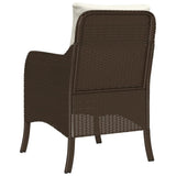Garden Chairs with Cushions 2 pcs Brown Poly Rattan 365146