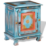 ZNTS Nightstand Solid Mango Wood Blue 243970