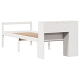 Bookcase Bed without Mattress White 90x190 cm Single Solid Wood Pine 3321991