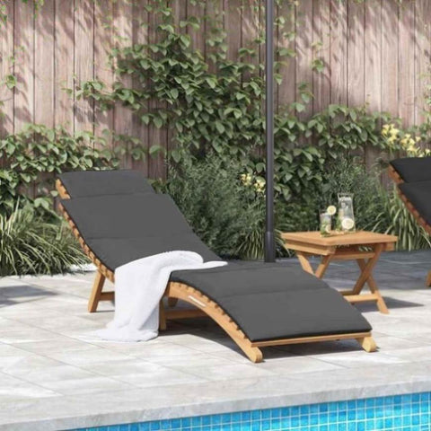Sun Lounger Dark grey 188 x 55 x 59 cm Solid teak wood 42008390