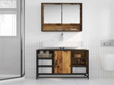 Bathroom Furniture Set with Door 2 pcs Old Wood Engineered Wood 3402527
