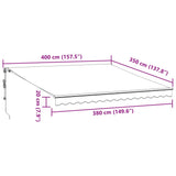 Automatic Retractable Awning Anthracite and White 400x350 cm 3215810