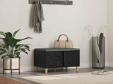 Hall Bench Black Oak 60 x 38 x 46 cm Engineered Wood and Fabric 891521
