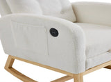 66.5*121.5*102cm Rocking Chair with USB Charging Ports, Nursing Rocking Armchair,Teddy Fabric Glider N605P471726W