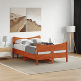 Bed Frame without Mattress Wax Brown 120x200 cm Solid Wood Pine 3216386