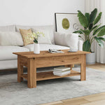 ZNTS Coffee Table Artisan Oak 102x55x42 cm Engineered Wood 856797