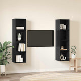 TV Cabinet Set 2 pcs Black 37 x 37 x 142.5 cm Engineered Wood 3393538