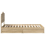Storage Bed with Drawer Sonoma Oak 90 x 190 cm Engineered Wood 3413550