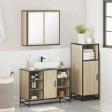 3 Piece Bathroom Furniture Set Sonoma Oak Engineered Wood 3300971