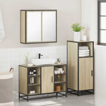 3 Piece Bathroom Furniture Set Sonoma Oak Engineered Wood 3300971