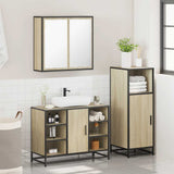 3 Piece Bathroom Furniture Set Sonoma Oak Engineered Wood 3300971