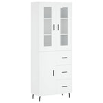 Highboard White 69.5x34x180 cm Engineered Wood 3198481