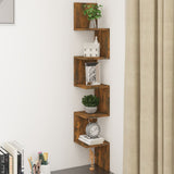 Wall Corner Shelf Smoked Oak 20x20x127.5 cm Engineered Wood 815210
