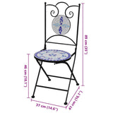Garden Chair Set of 2 Blue and White Powder-coated iron and ceramic 41531