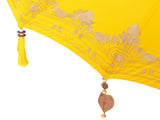 Parasol with Base Yellow 95 x 95 x 260 cm Cotton and Wood 3356914