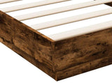 Floor Bed Frame Smoked Oak 80 x 200 cm Engineered Wood 8009069
