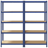 5-Layer Storage Shelves 2 pcs Blue Steel&Engineered Wood 3307605