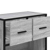 ZNTS Bedside Cabinet Grey Sonoma 60x31x60 cm Engineered Wood and Metal 848697