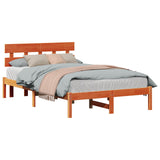 Bed Frame with Headboard Brown 120 x 200 cm Solid Pine wood 872166