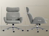 Office Chair with Adjustable Headrest, Spring Pack, Curved Line, Boucle Fabric - Charcoal Grey T3398P555835