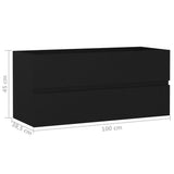 Sink Cabinet Black Engineered Wood Medium Rectangular 804765