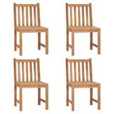 Garden Chair Set of 4 Brown Solid Teak Wood Standard Stackable 3073085