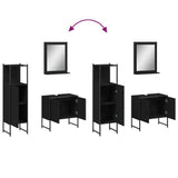 3 Piece Bathroom Cabinet Set Black Engineered Wood 3214344